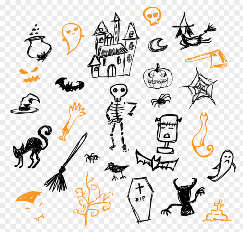 Black And White Skull Vecteur Euclidean Vector Halloween Icon PNG