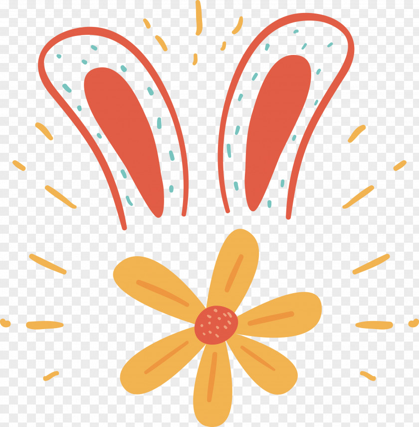 Cartoon Flower Petal Line Meter PNG