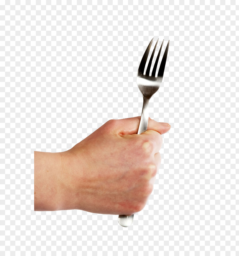 Hand Holding A Fork Tableware Metal Table Knife PNG