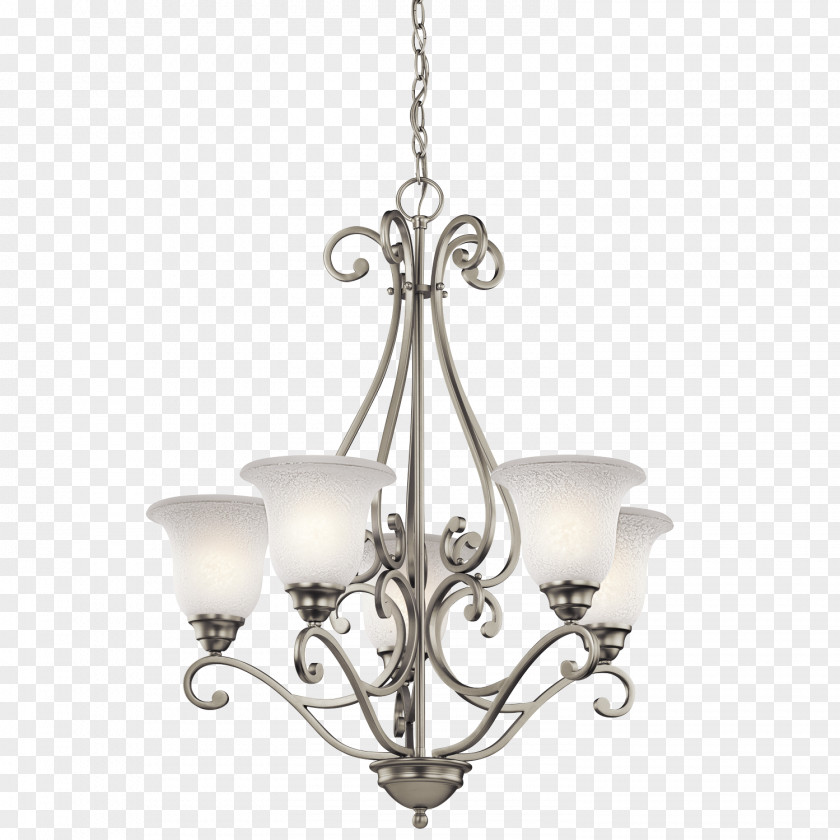 Modern Chandelier Lighting Shade Brushed Metal PNG