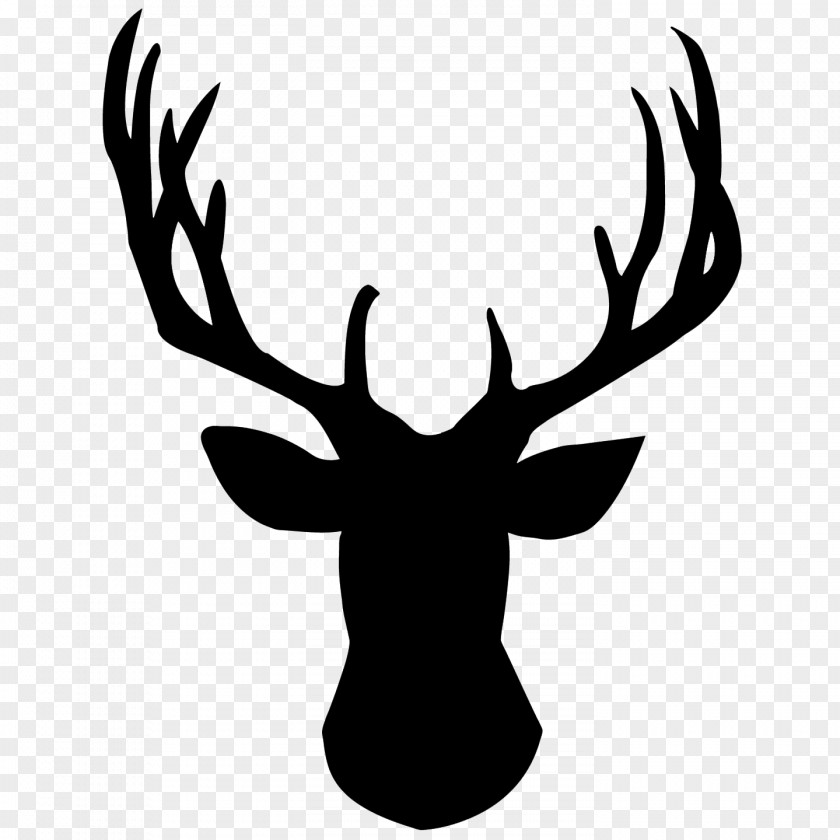 White-tailed Deer Reindeer Stencil Red PNG