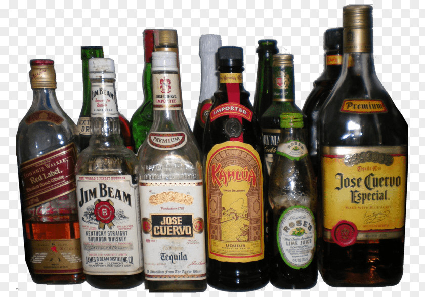 Collection Of Alcohol Bottles PNG Bottles, assorted-label bottle lot clipart PNG