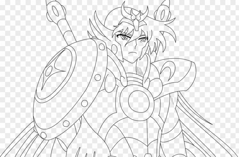 Libra Drawing Athena Line Art Dohko Dragon Shiryū Pegasus Seiya PNG