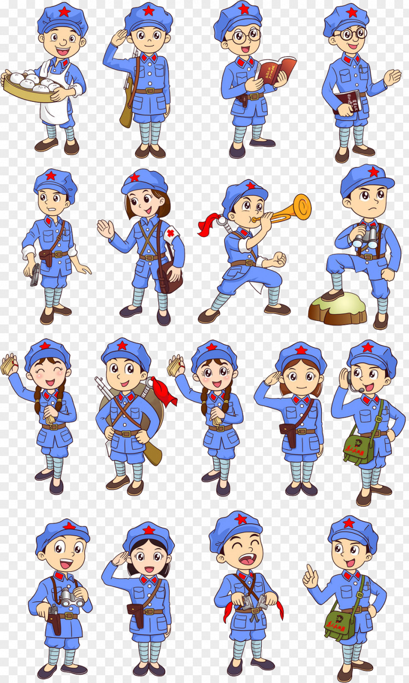 Soldier Cartoon Q-version Illustration PNG