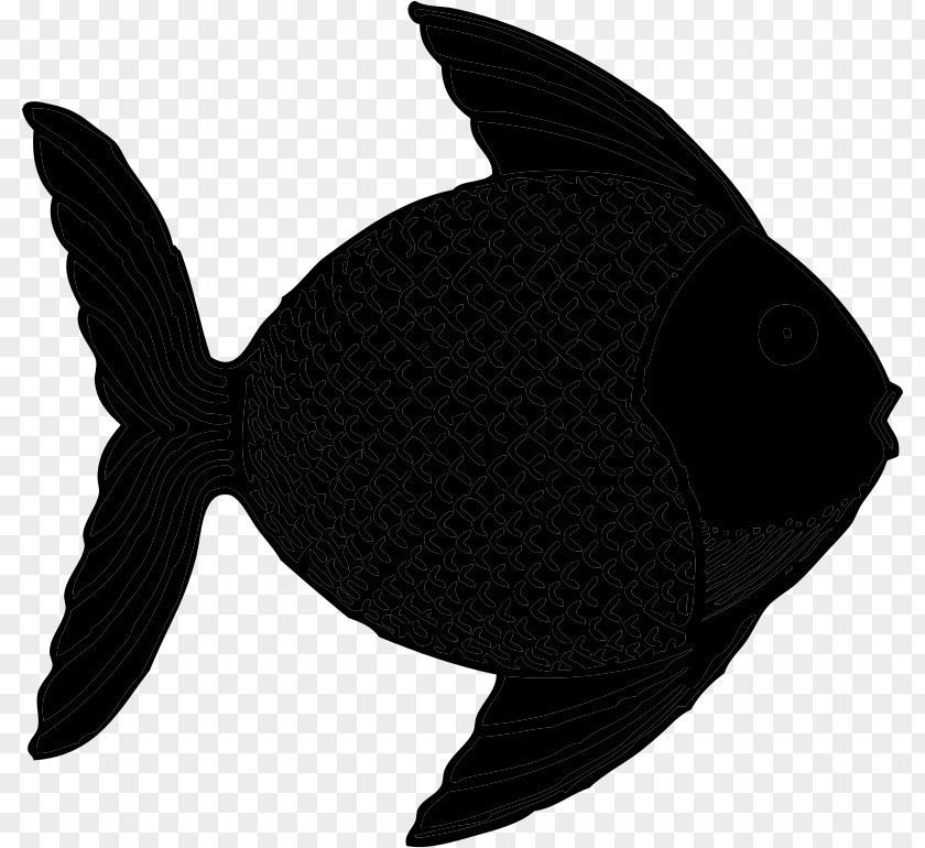 M Fish Black & White PNG
