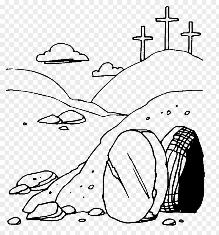 Resurrection Sunday Cartoon Empty Tomb Of Jesus Coloring Book PNG