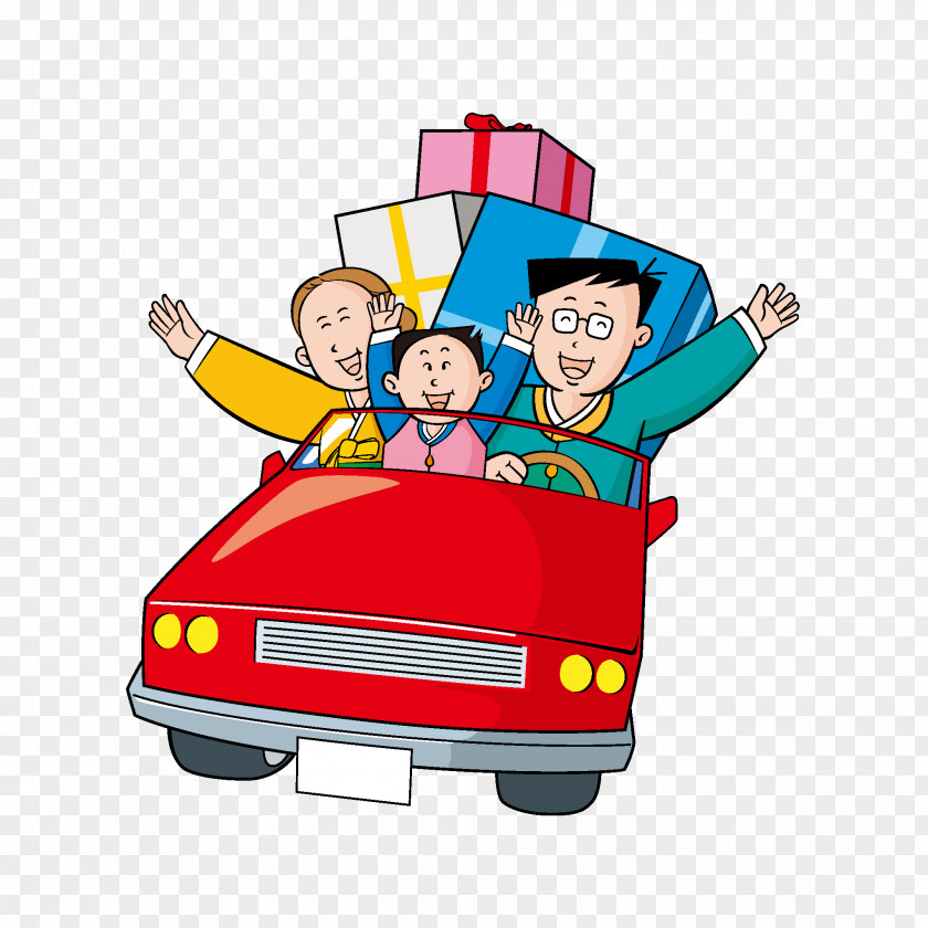 Driving By Car Cartoon Clip Art PNG