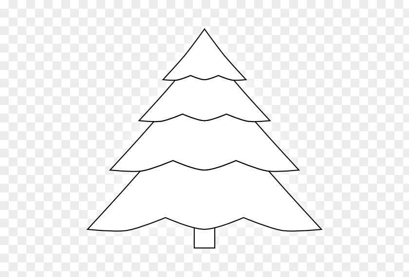 Evergreen Branch Outline Christmas Tree Spruce Point Angle PNG