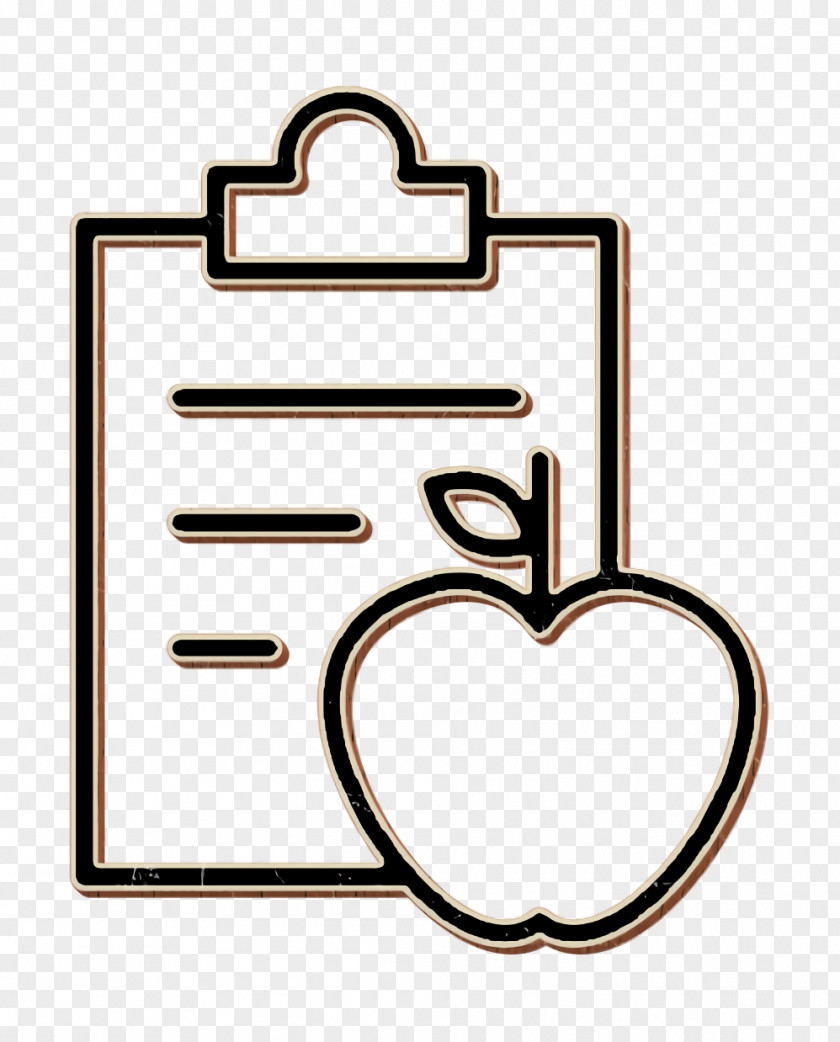 Food Icon Apple And A Clipboard With Notes For Gymnast Diet Control PNG
