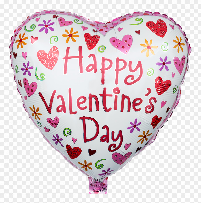 Happy Valentine's Day Balloon Pink M PNG
