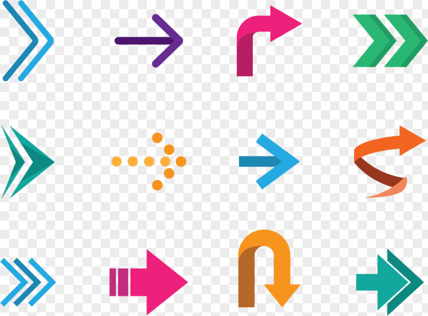 Vector Colored Arrows PNG