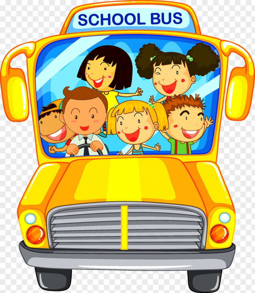 Cartoon School Bus Driver Illustration PNG