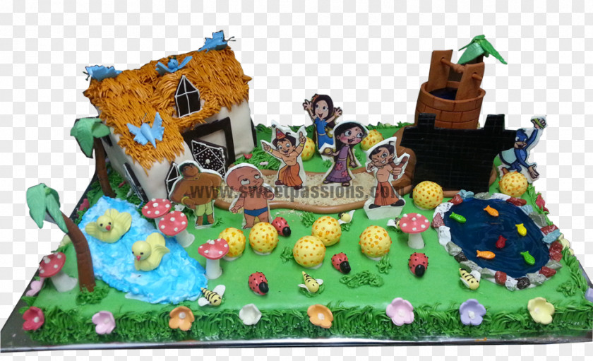 Chota Bhim Birthday Cake Gingerbread House Torte Toy PNG