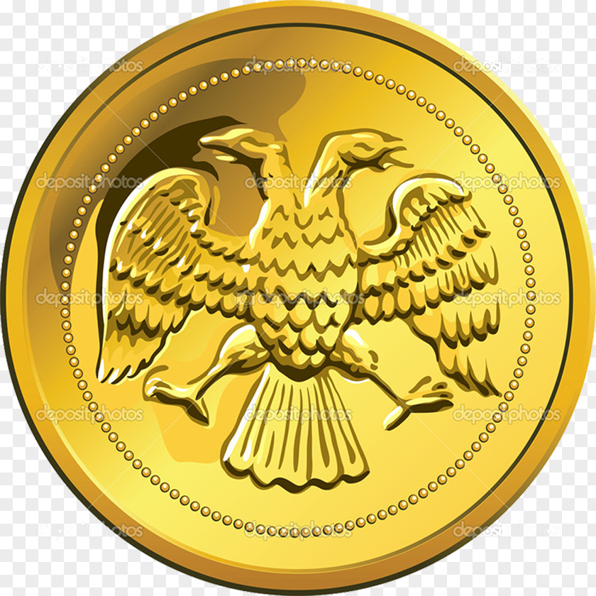 Gold Double-headed Eagle Coin PNG
