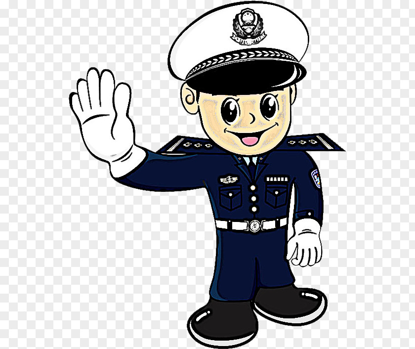 Police Officer Gesture Cartoon PNG