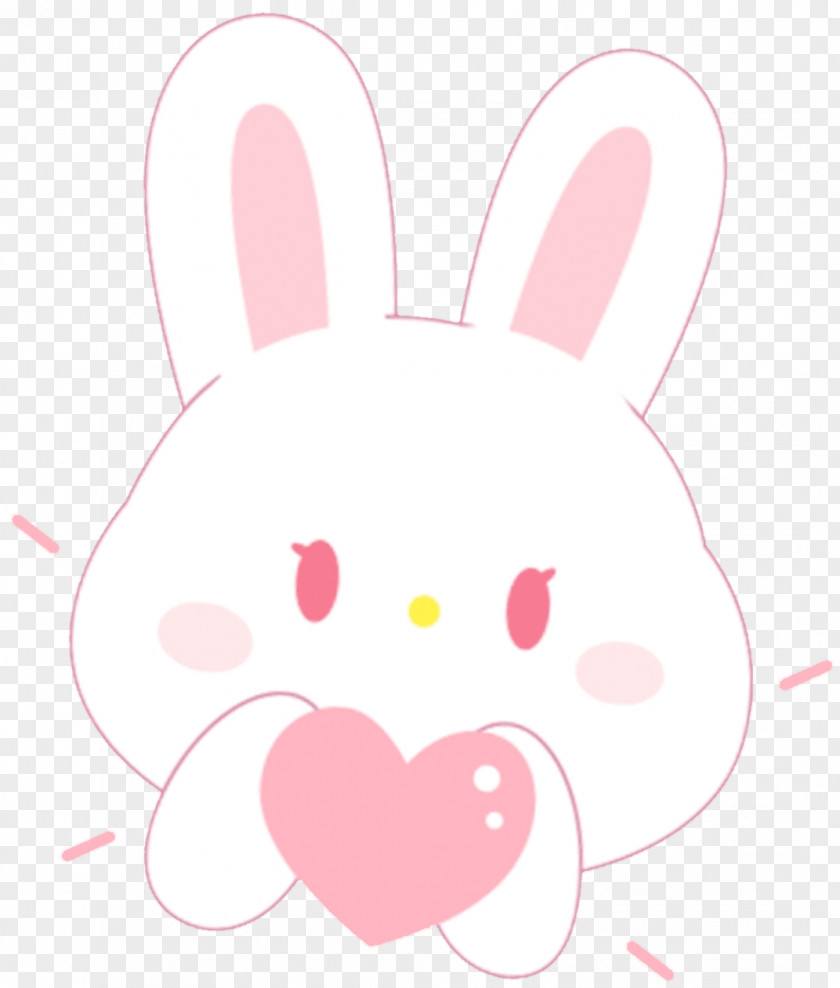 Kawaii Cute Drawings Bunny Easter Clip Art Illustration Heart Pattern PNG