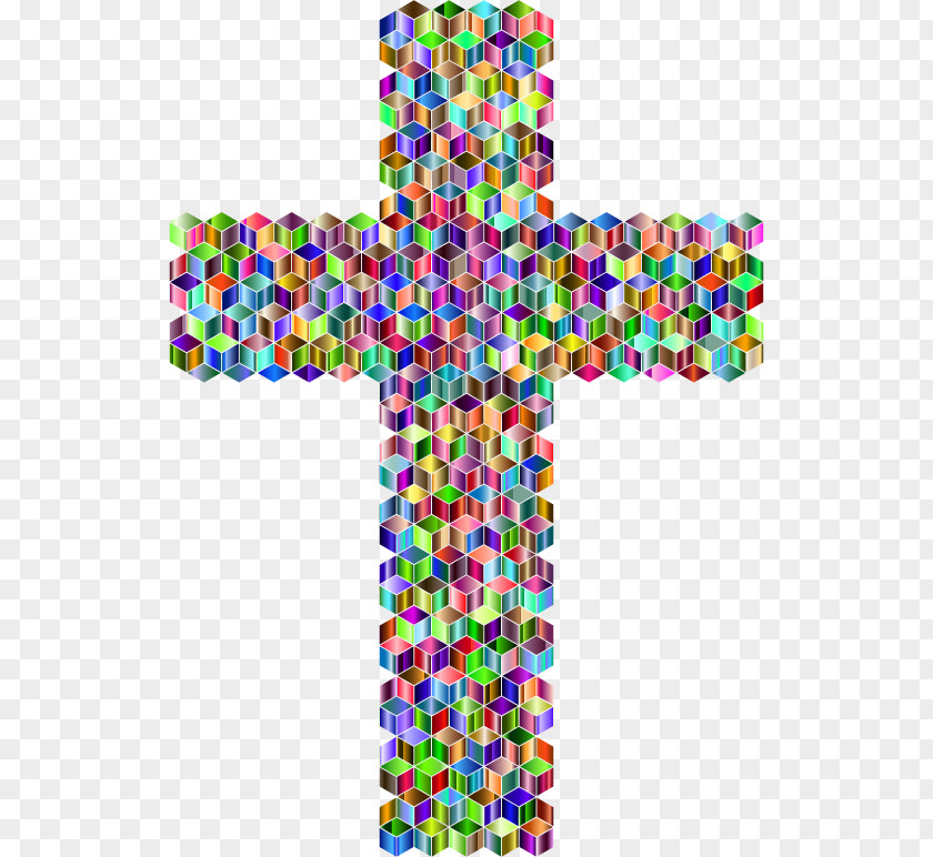 Mosaic Christian Cross Crucifix Christianity Color Religion PNG