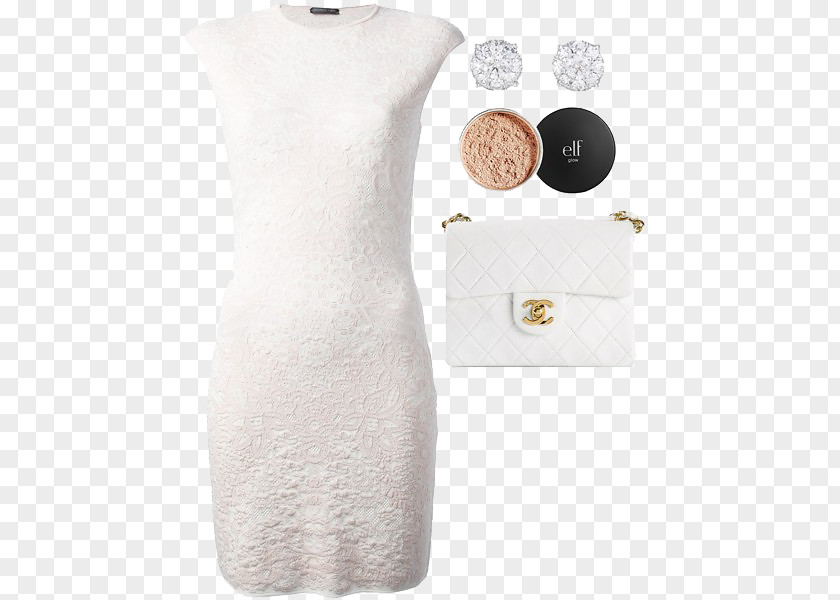 Slim Temperament White Dress With Designer PNG