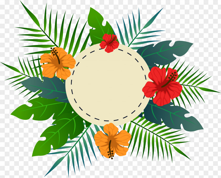 Tropical Flower Leaves The Title Box PNG