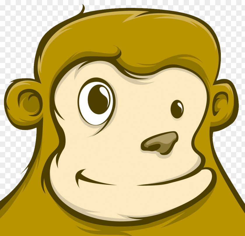 Cartoon Monkey Face Closeup PNG
