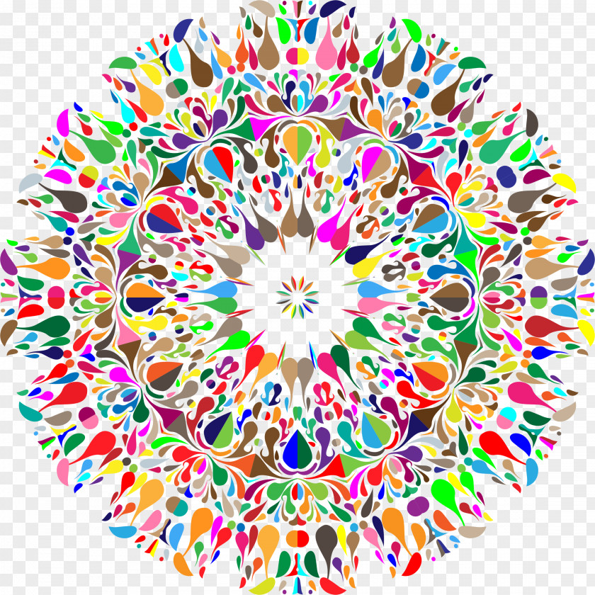 Colorful Chin Circle Color Fractal Point PNG