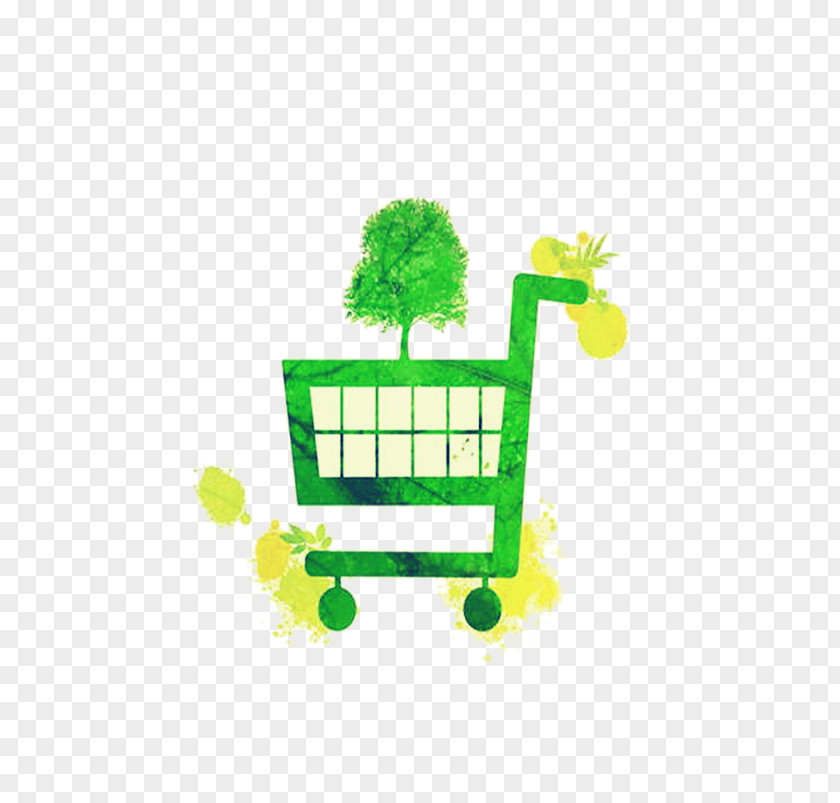 Green Shopping Cart PNG
