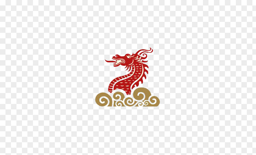 Chinese Wind Dragon Pattern Logo PNG