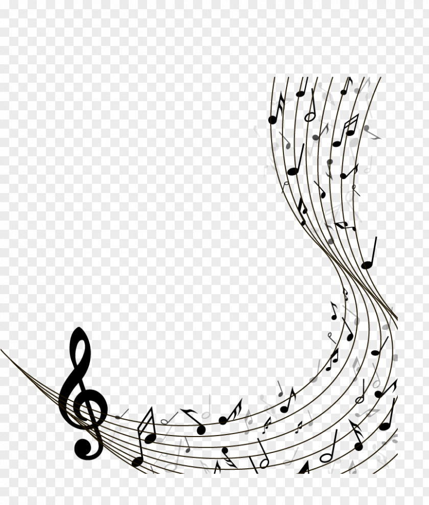 Black Stave With Musical Notes Vector Material Note Staff PNG