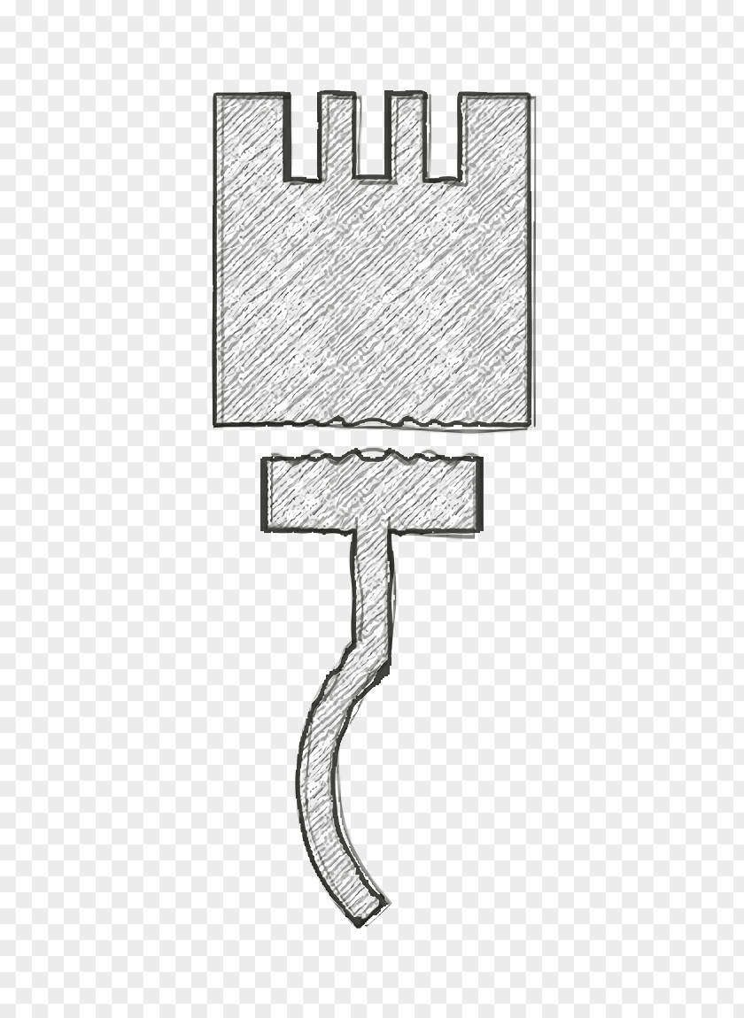 Line Art Drawing Cable Icon Charging Connector PNG