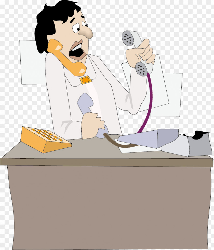 Busy Man Telephone Secretary Animation Clip Art PNG