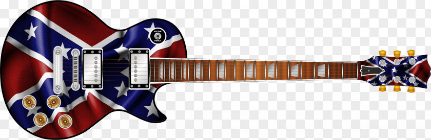 Electric Guitar Modern Display Of The Confederate Flag Gibson Les Paul PNG