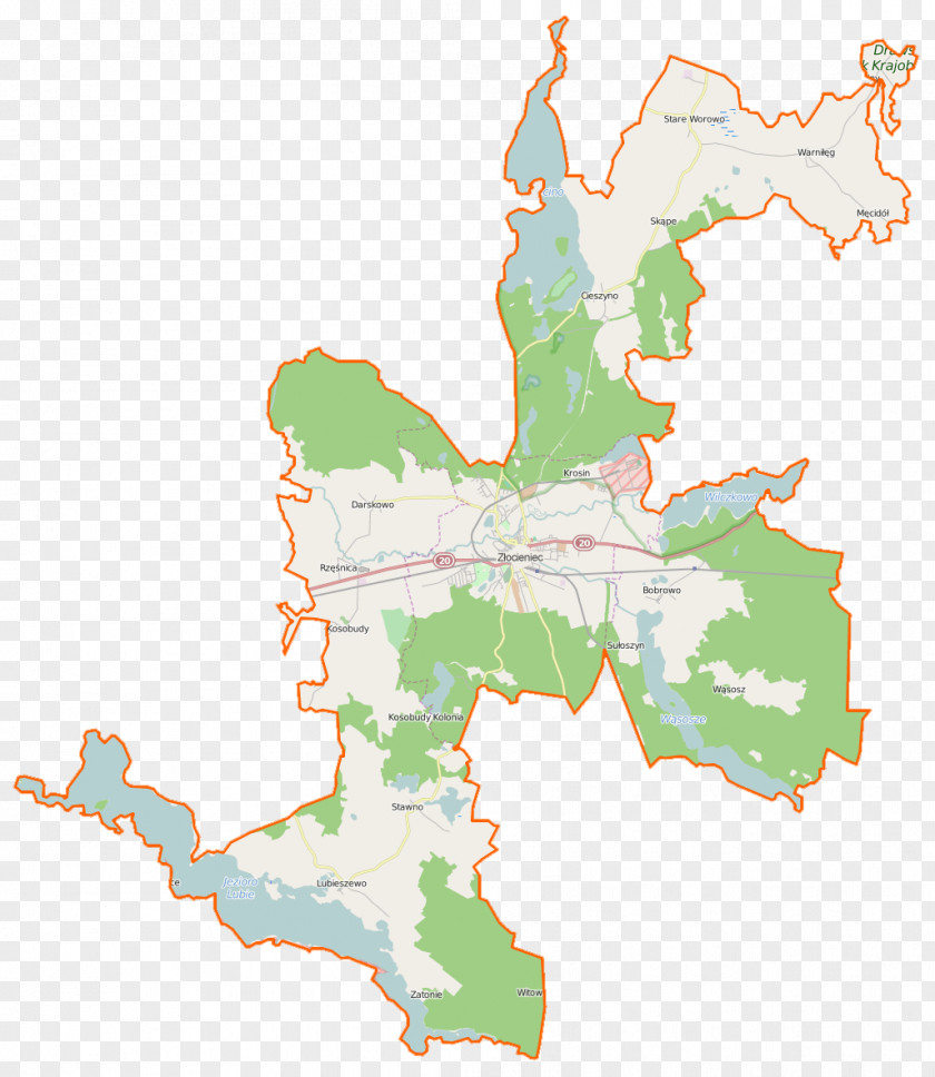 Map Złocieniec Zatonie, West Pomeranian Voivodeship Lubieszewo, Drawsko County Gmina Pomorskie Stawno, PNG