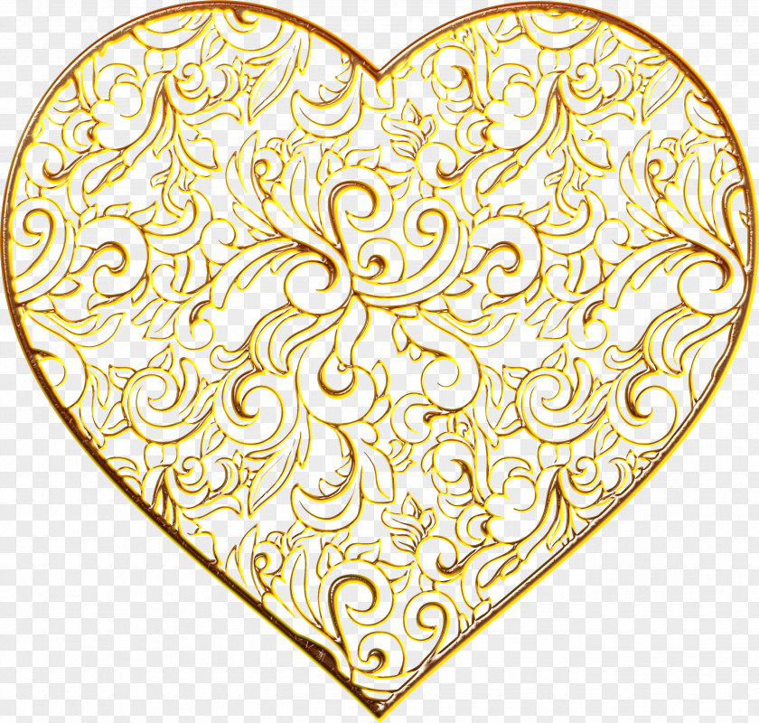 Gold Heart Ornament PNG