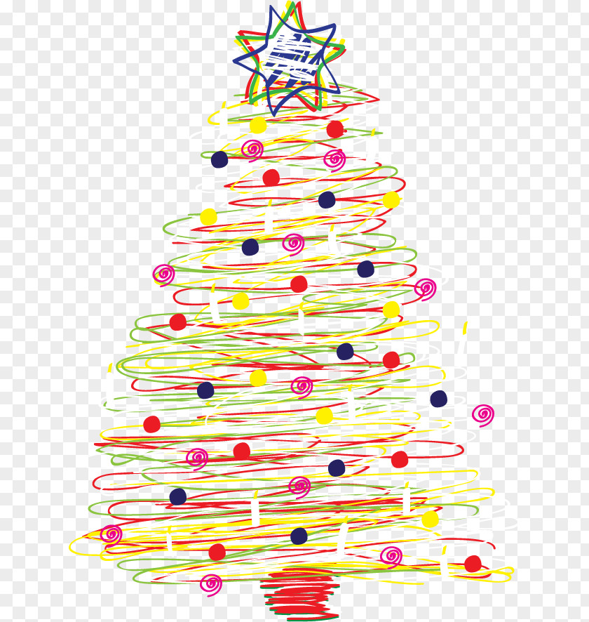 Vector Hand Colored Christmas Tree Euclidean PNG