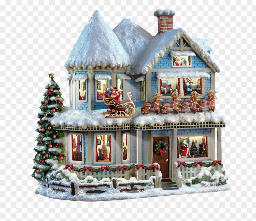 Cottage A Christmas Story House Visit From St. Nicholas Santa Claus Village PNG