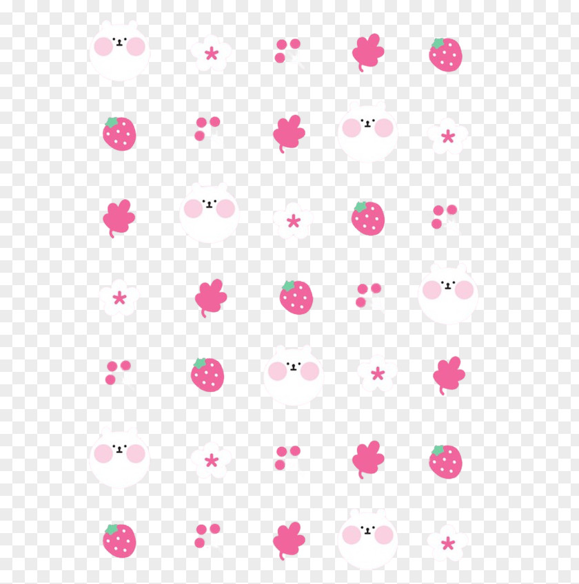 Cute Strawberry Pink Floating Garnish Textile Petal Area Pattern PNG