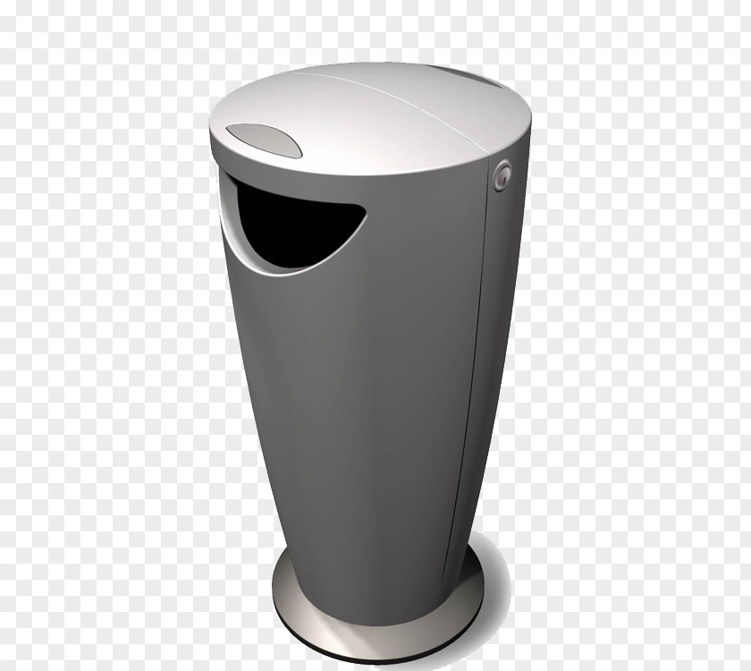 Gray Trash Can Waste Container Plastic Molding Recycling PNG