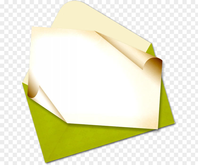 Green Flower Paper Yellow Envelope Rectangle PNG