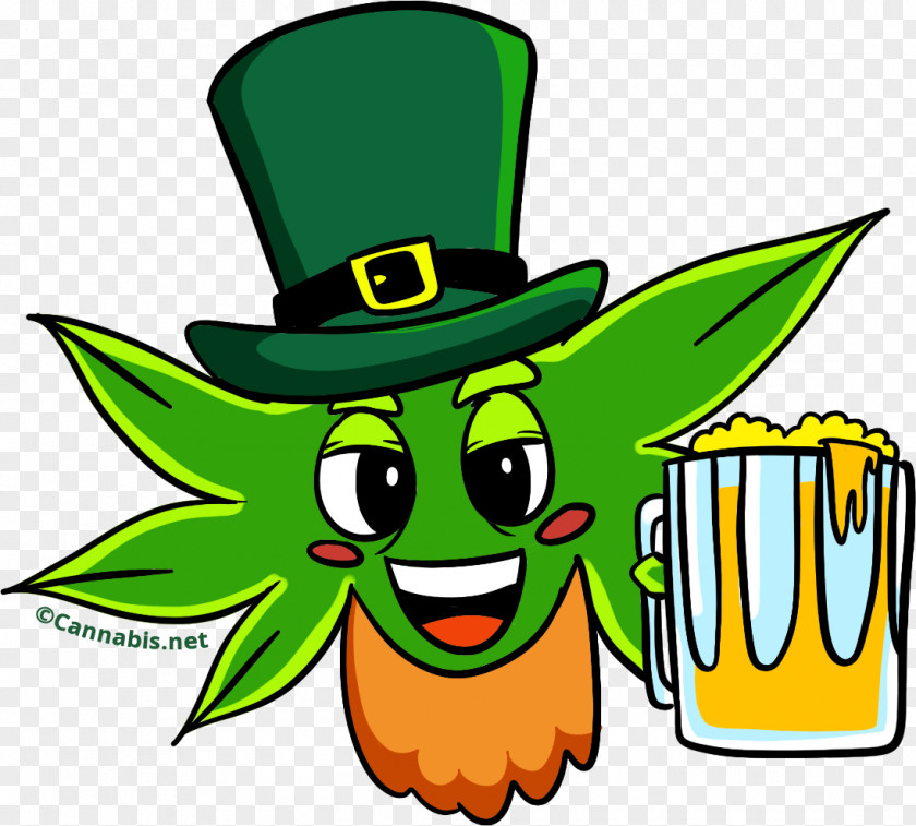 March St Patrick Green Leaf Character Clip Art PNG