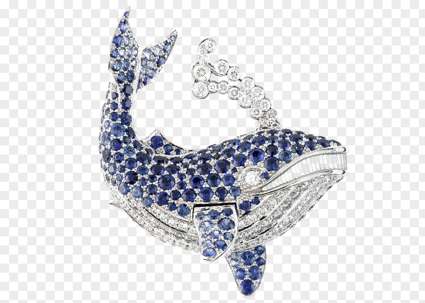 Whale Brooch Earring Van Cleef & Arpels Jewellery Voyages Extraordinaires Gemstone PNG