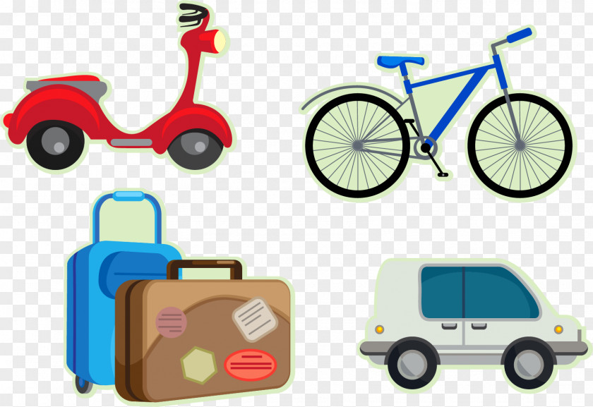 Electric Bike Vector Elements Travel Computer File PNG