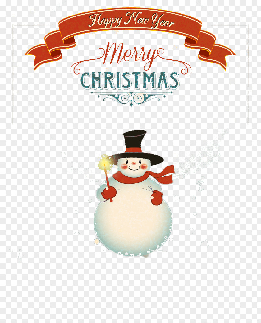 Vintage Snowman Illustrator Vector Material Christmas Poster New Year PNG