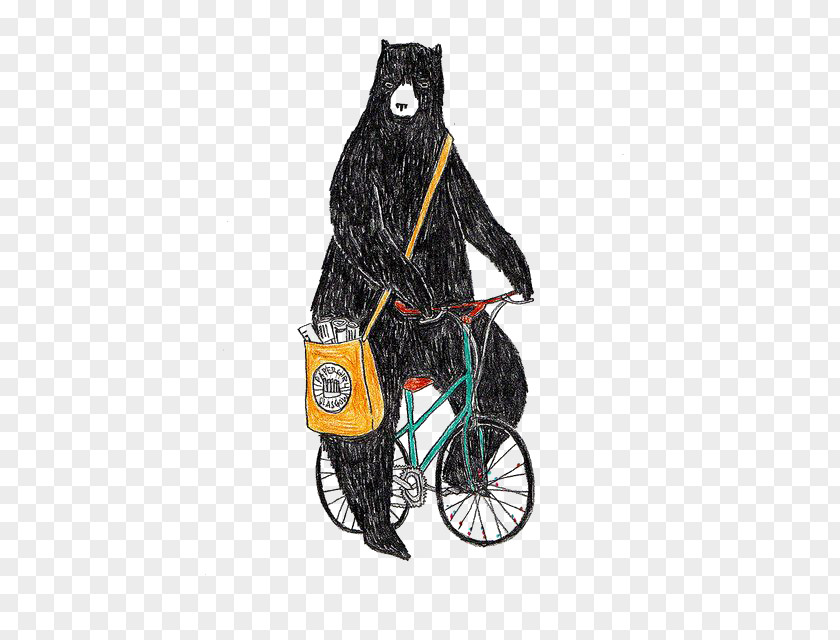 Cycling Bear Drawing Art Bicycle Illustrator Illustration PNG