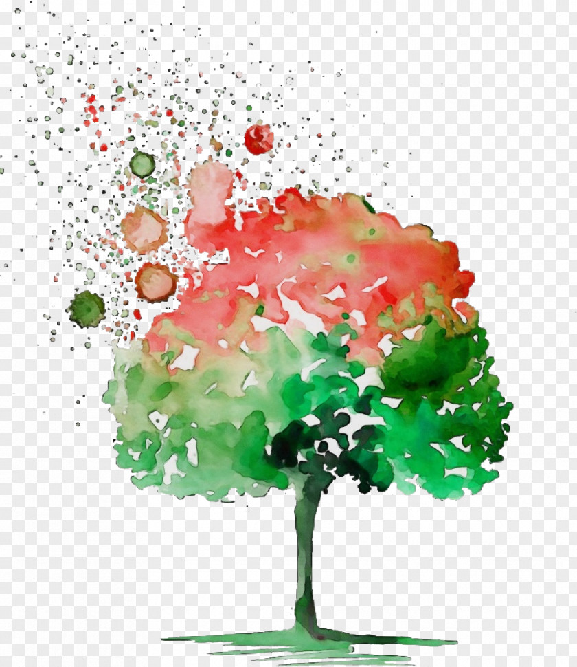 Flower World Tree Plant Watercolor Paint PNG