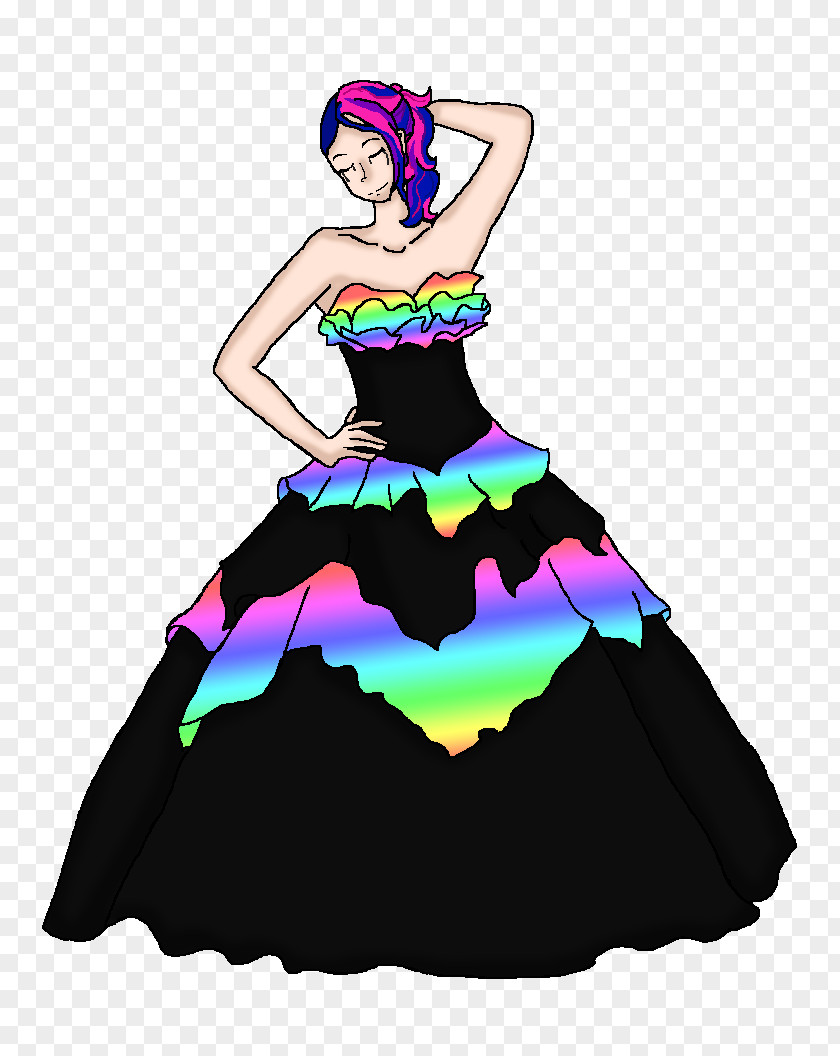 Pretty Lady Gown Costume Design Clip Art PNG