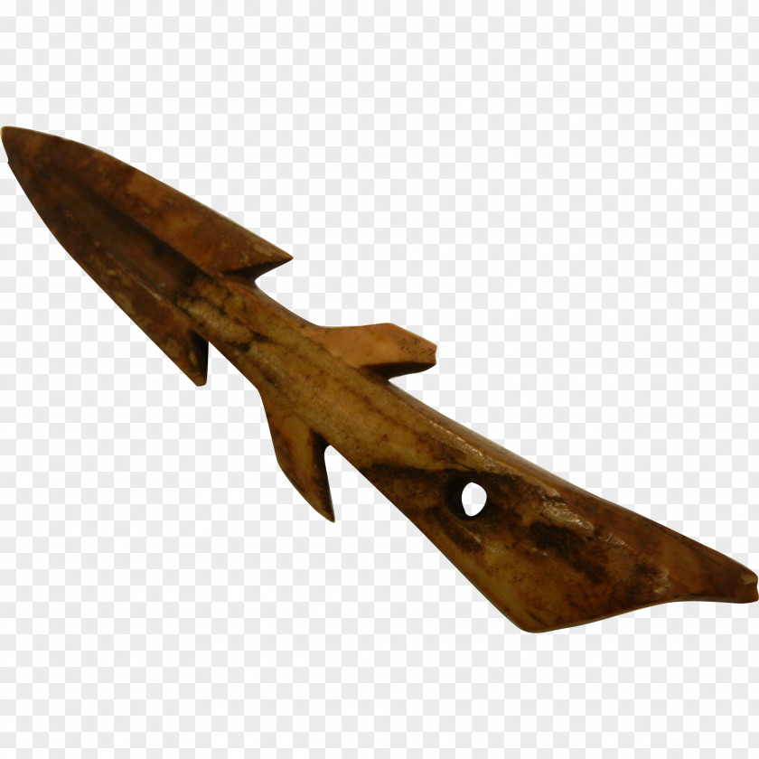 Spear Harpoon Fishing Antique Wood Carving PNG