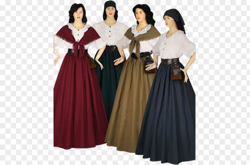 Dress Middle Ages Gown Skirt Renaissance English Medieval Clothing PNG