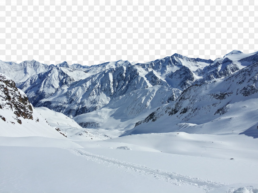 Snow Mountain Glacier Stubai Alps Stubaital Piste PNG