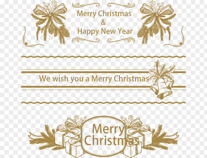 Dark Golden Christmas Banners New Year Computer File PNG