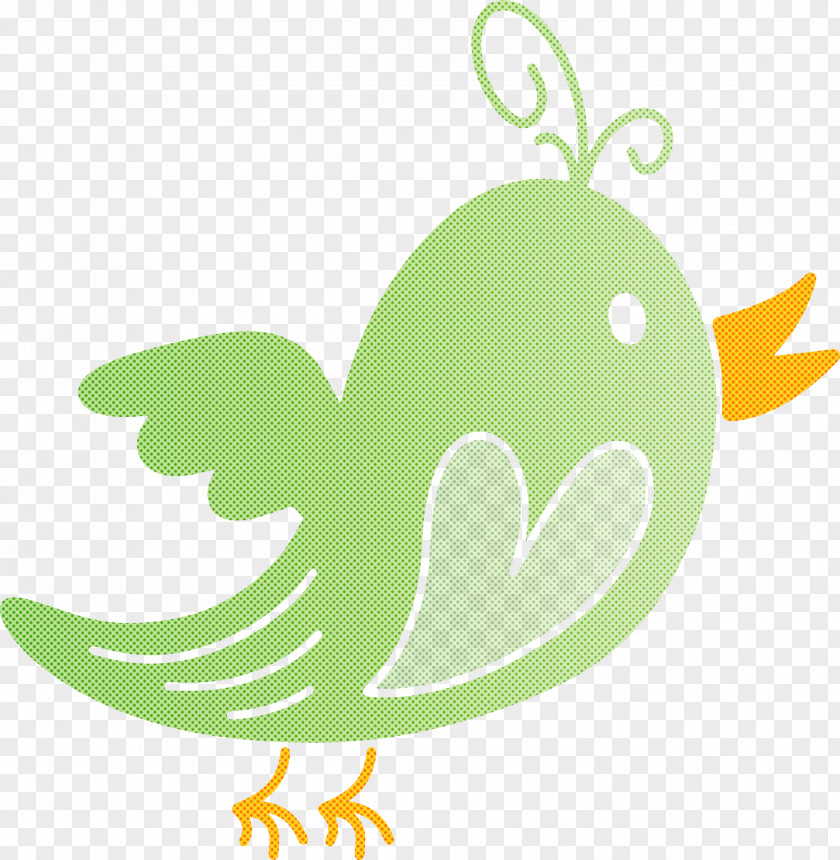Green Leaf Wing Bird PNG